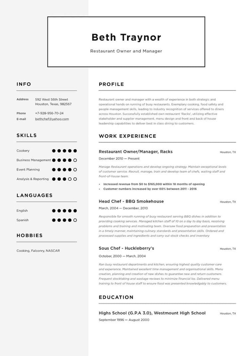 Amszterdam resume template