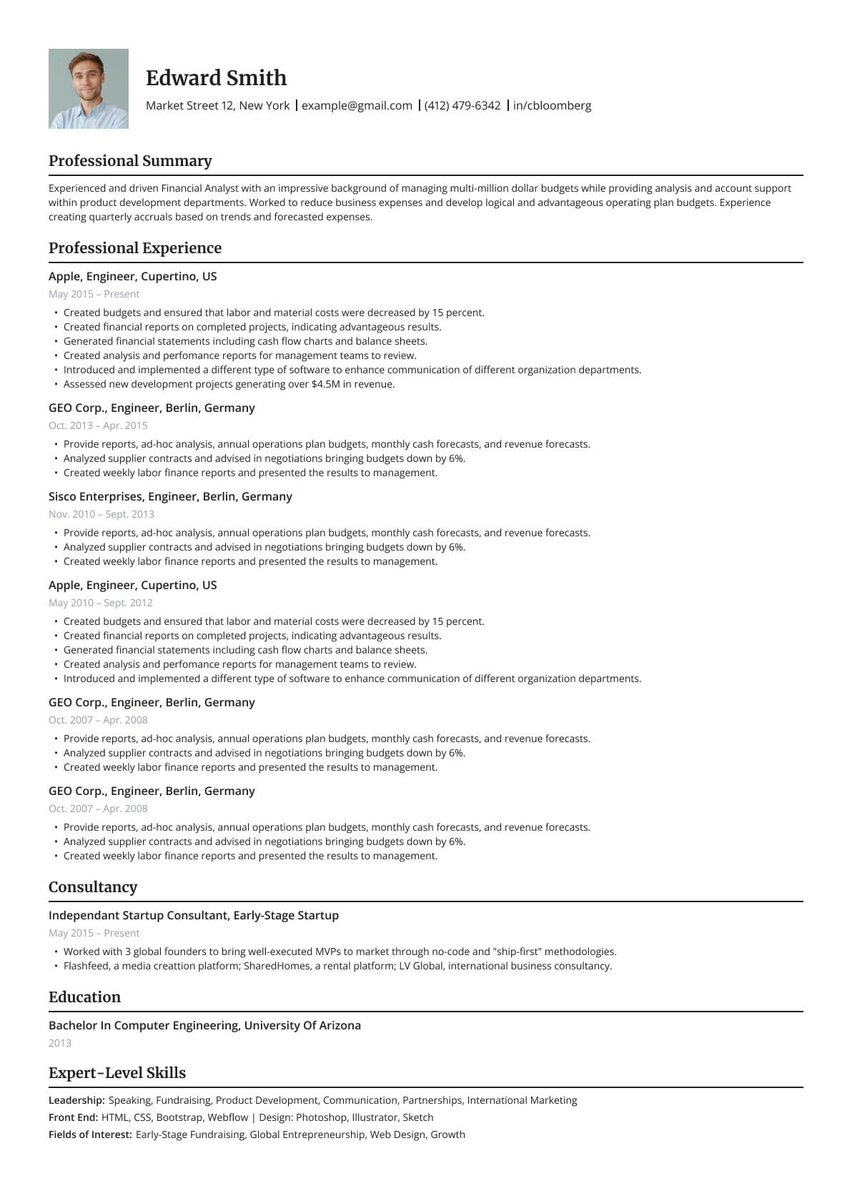 Seoul resume template